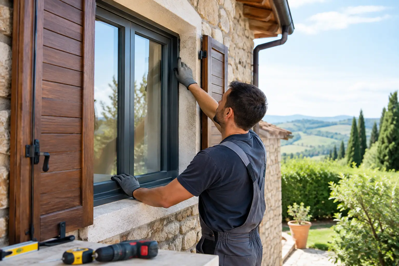 Installazione serramenti casa di campagna